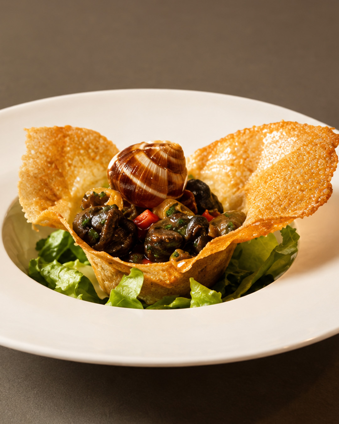 Assiette d’escargots servie à L’Atypic